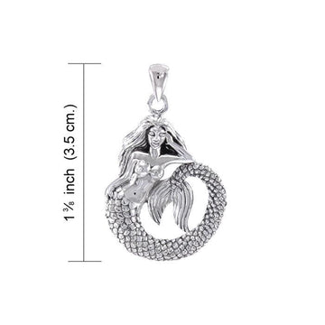 A Beautiful Sterling Silver Ocean Mermaid Pendant TPD4344 - Jewelry